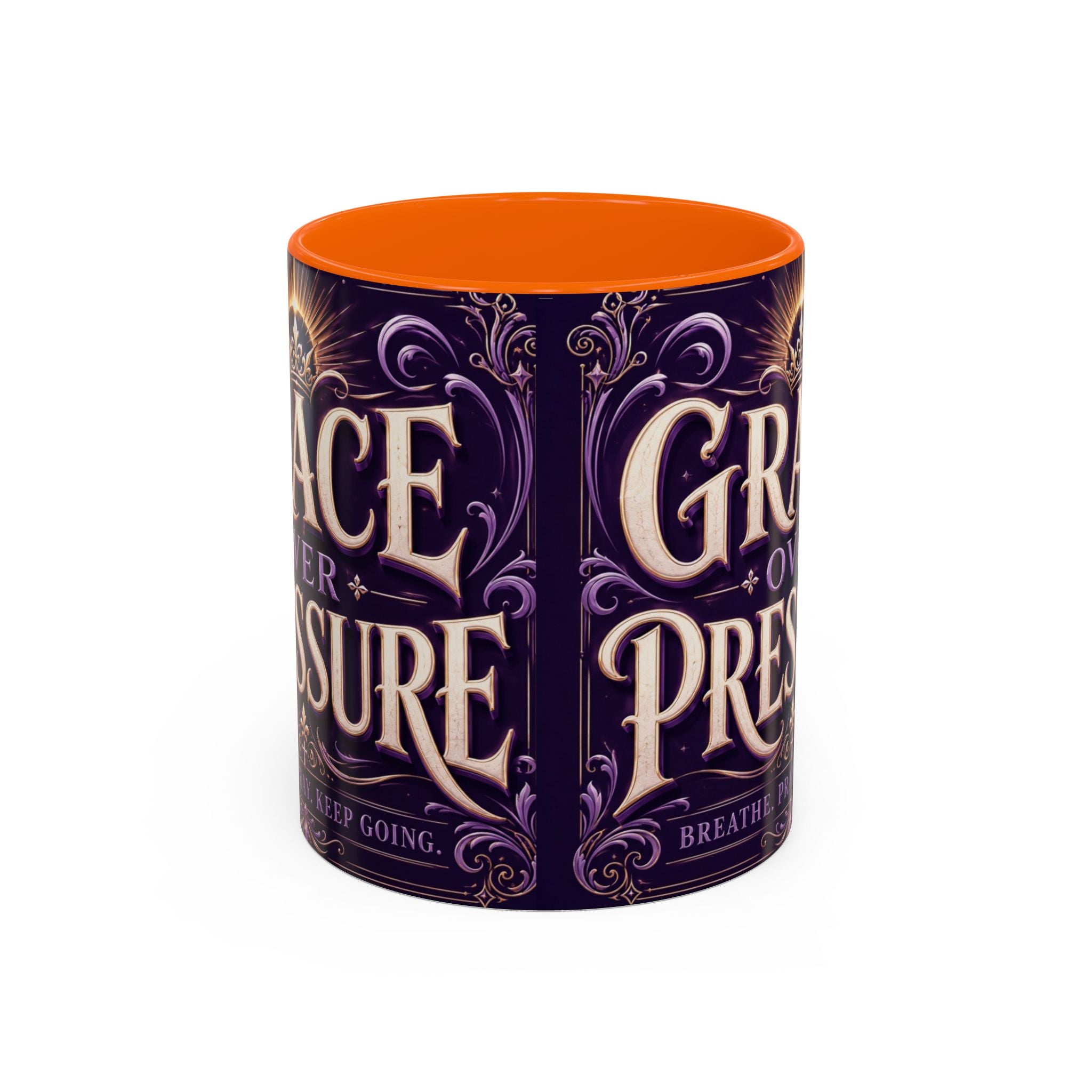 GRACE OVER PRESSURE Inspirational Accent Coffee Mug (11, 15oz)
