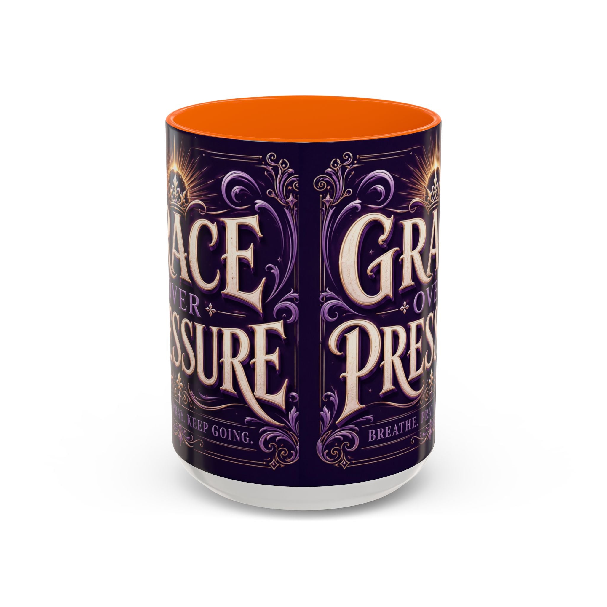 GRACE OVER PRESSURE Inspirational Accent Coffee Mug (11, 15oz)