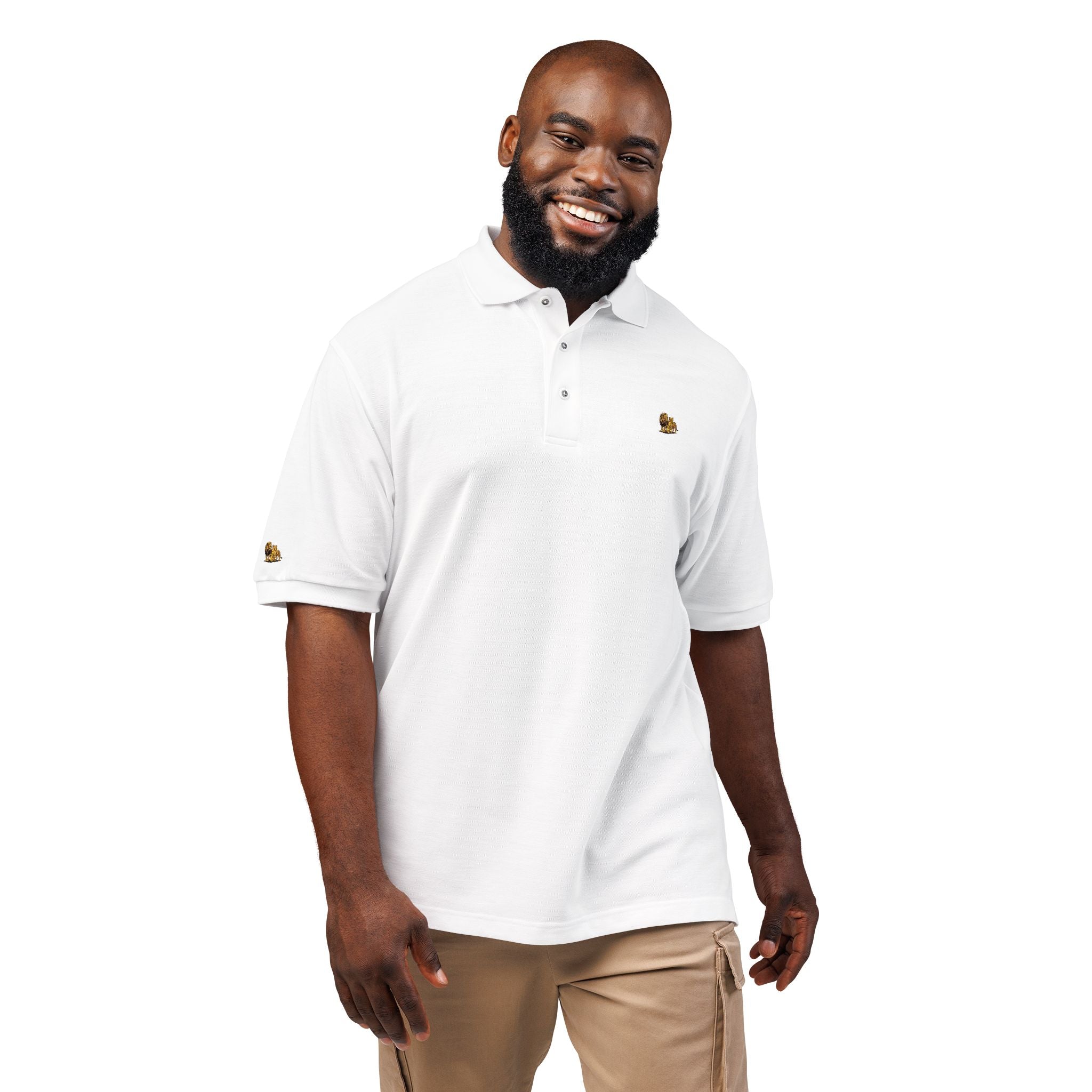 One Hour Brand Lion Family Unisex Polo Shirt Premium Embroidered Logo Polo