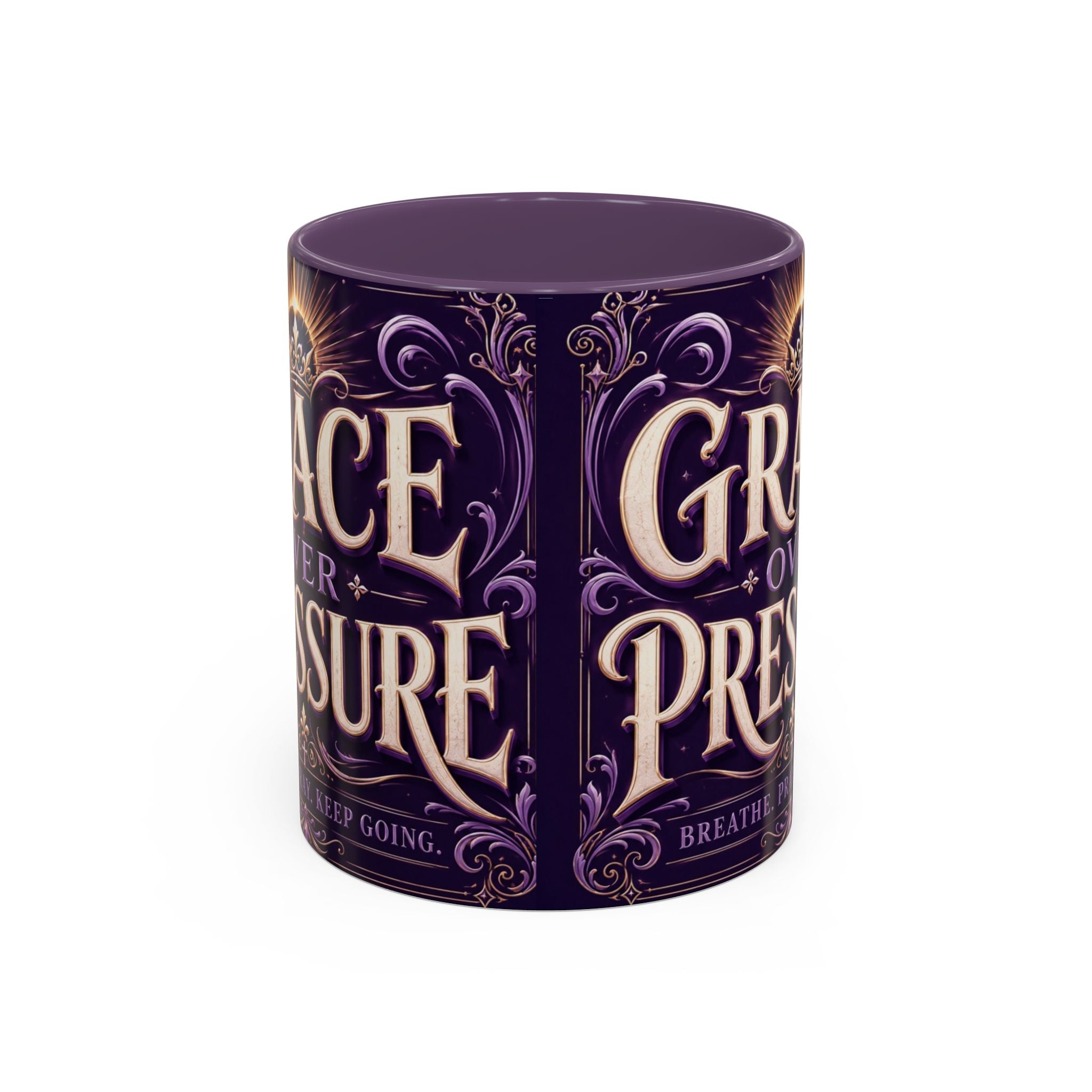 GRACE OVER PRESSURE Inspirational Accent Coffee Mug (11, 15oz)