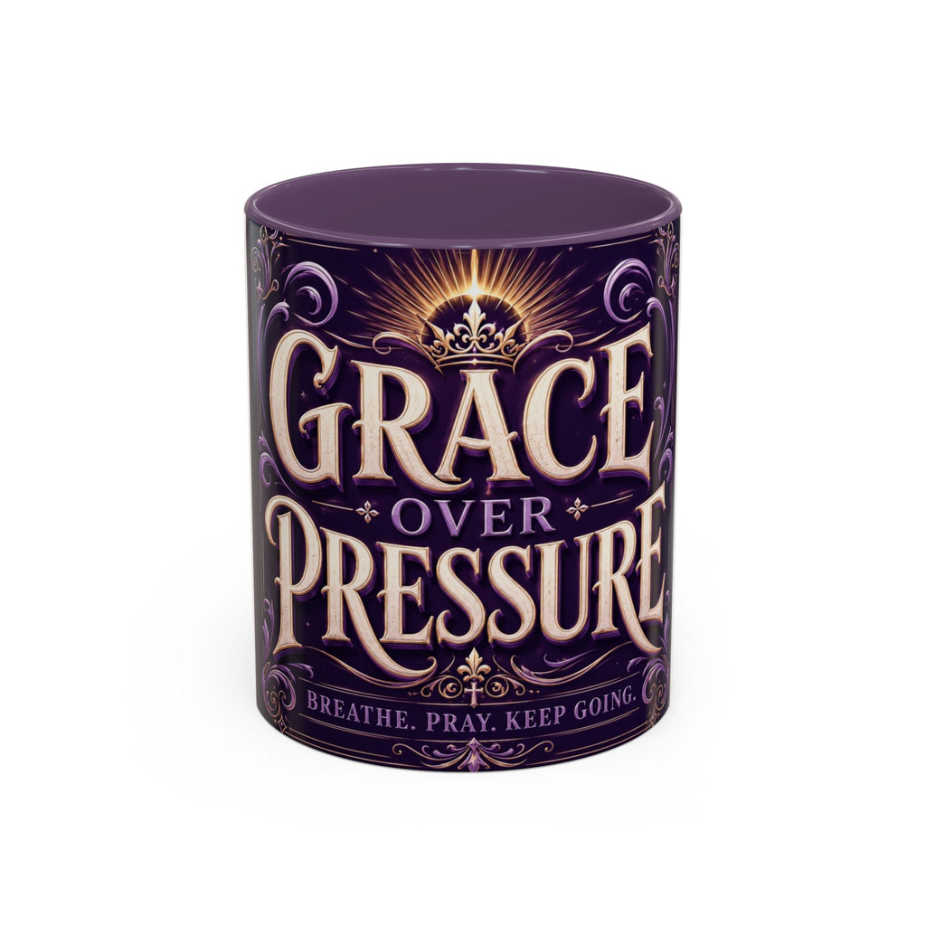 Kingpen Grace Over Pressure Inspirational Accent Coffee Mug (11, 15oz)