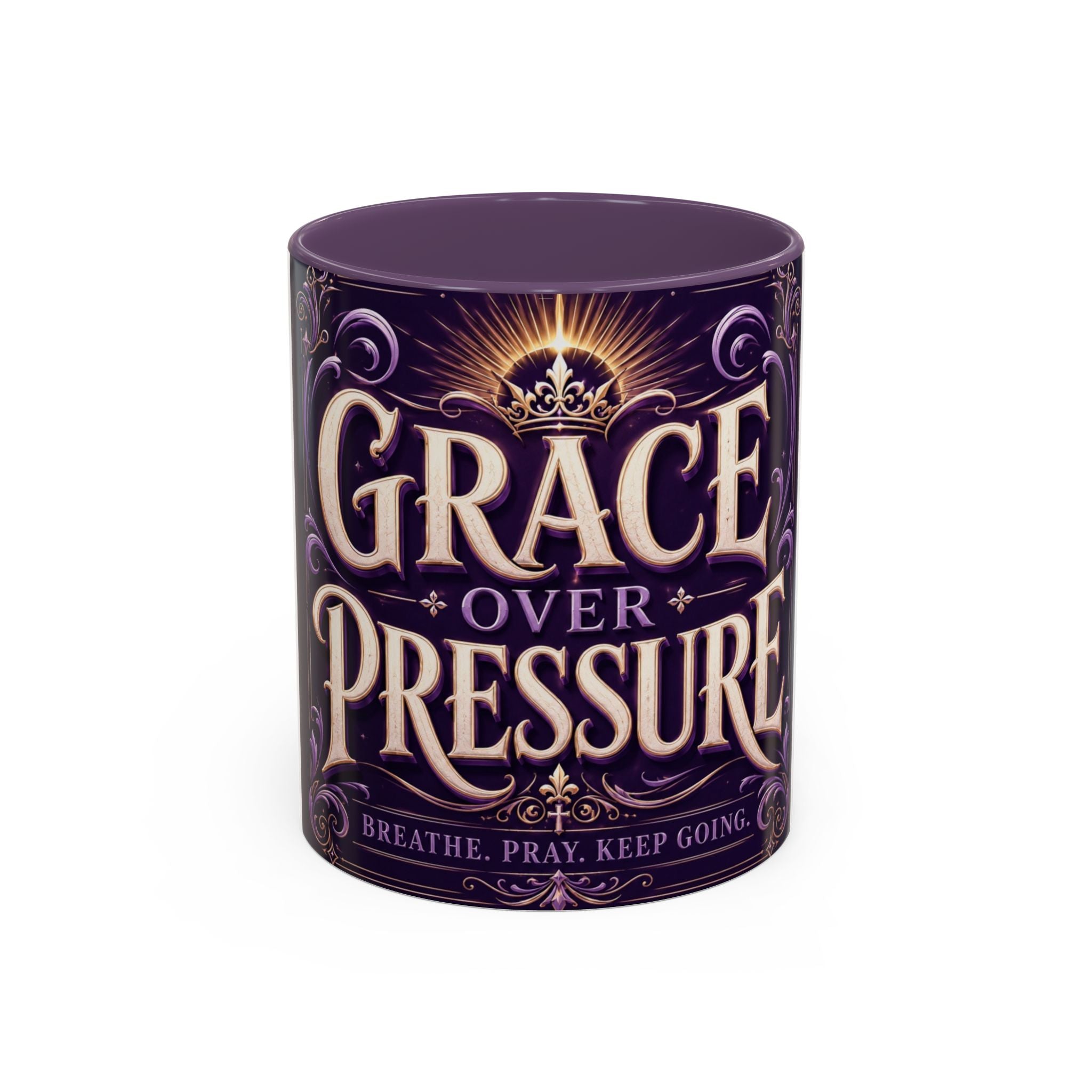 Kingpen Grace Over Pressure Inspirational Accent Coffee Mug (11, 15oz)