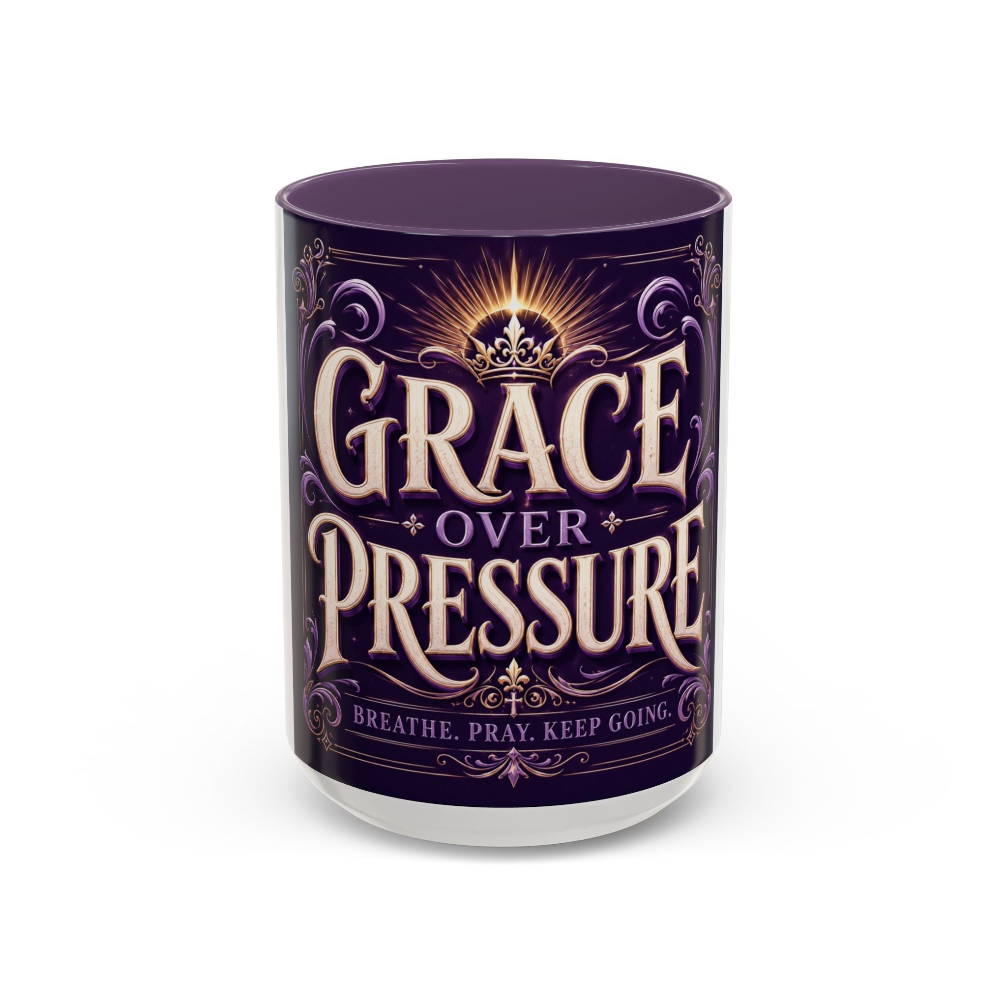 Kingpen Grace Over Pressure Inspirational Accent Coffee Mug (11, 15oz)